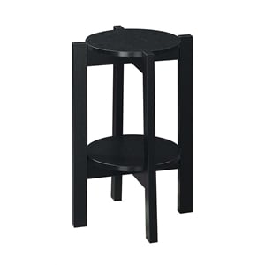 Convenience Concepts Newport Medium Plant Stand in Black Wood Finish