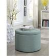 Convenience Concepts Designs4Comfort Round Shoe Ottoman in Green Fabric