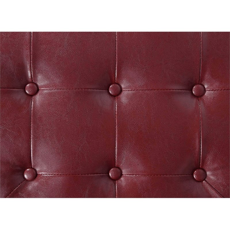 Convenience Concepts Designs4Comfort Round Shoe Ottoman in Red Fabric