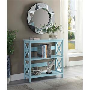 Convenience Concepts Oxford Three-Tier Bookcase in Mint Green Wood Finish