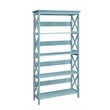 Convenience Concepts Oxford Five-Tier Bookcase in Seafoam Blue Wood Finish
