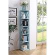 Convenience Concepts Oxford Five-Tier Corner Bookcase in Seafoam Wood Finish