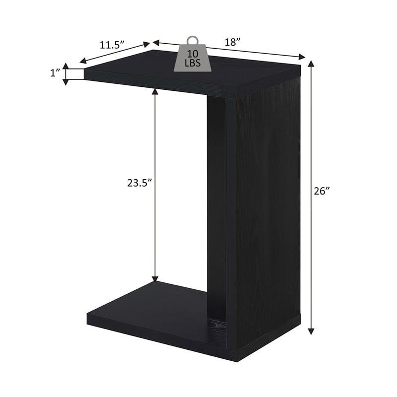 Convenience Concepts Northfield Admiral C End Table in Black Wood Finish