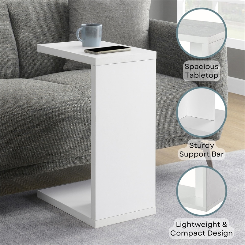 Convenience Concepts Northfield Admiral C End Table in White Wood