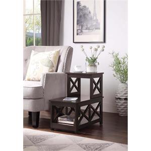 Convenience Concepts Oxford Two-Step Accent End Table in Espresso Wood Finish