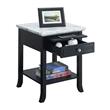 American Heritage Logan End Table with Drawer and Slide in Black Wood Finish