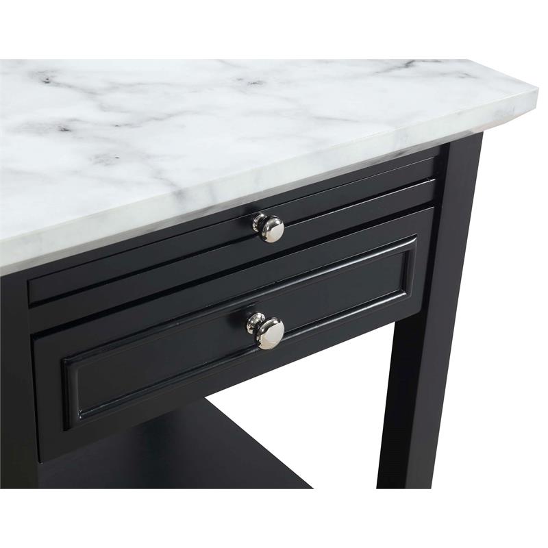 American Heritage Logan End Table with Drawer and Slide in Black Wood Finish