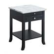American Heritage Logan End Table with Drawer and Slide in Black Wood Finish