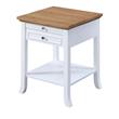 American Heritage Logan End Table with Drawer and Slide in White Wood Finish