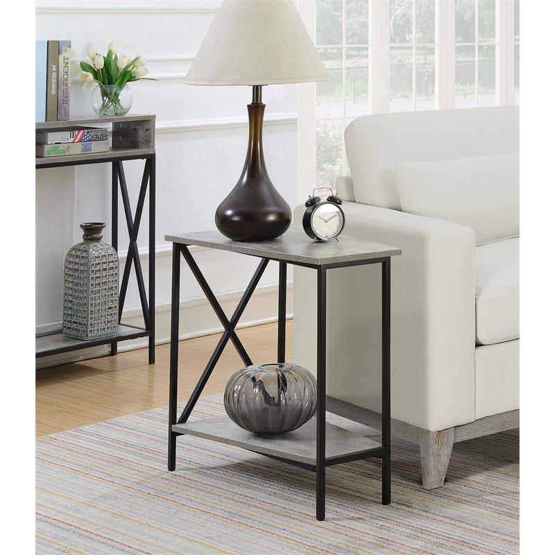 Convenience Conepts Tucson Wedge End Table in Weathered Gray Wood