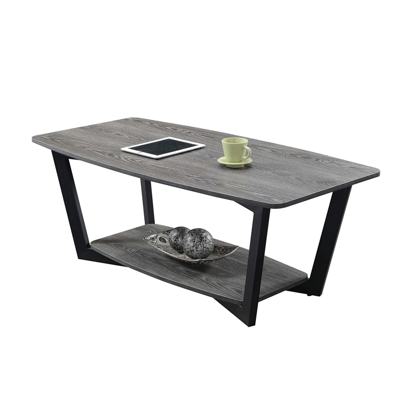 Convenience Concepts Graystone Coffee Table in Driftwood Gray Wood Finish