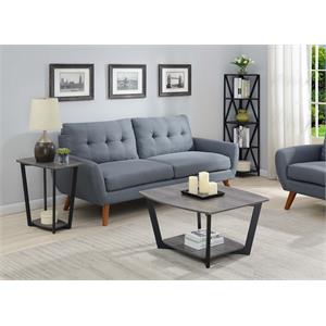 convenience concepts graystone square coffee table in driftwood gray wood finish