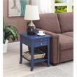 American Heritage Logan End Table with Drawer and Slide in Blue Wood Finish