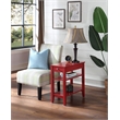 American Heritage Three Tier End Table With Drawer in Red Wood Finish