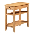 American Heritage Three-Tier End Table With Drawer in Natural Wood Finish