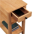 American Heritage Three-Tier End Table With Drawer in Natural Wood Finish