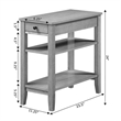American Heritage Three-Tier End Table With Drawer in Natural Wood Finish