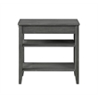 American Heritage Three-Tier End Table with Drawer in Gray Wood Finish