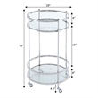 Royal Crest Bar Cart With Wheels in Clear Glass and Chrome Metal Frame