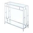 Convenience Concepts Town Square Hall Table in Clear Glass and Chrome Frame