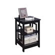 Convenience Concepts Town Square End Table in Black Wood Finish