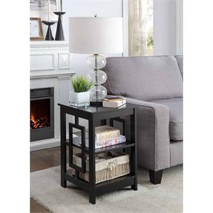 convenience concepts town square end table in black wood finish