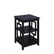 Convenience Concepts Town Square End Table in Black Wood Finish