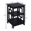 Convenience Concepts Town Square End Table in Black Wood Finish