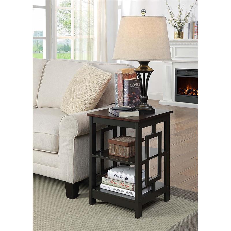 Convenience Concepts Town Square End Table in Espresso Wood Finish