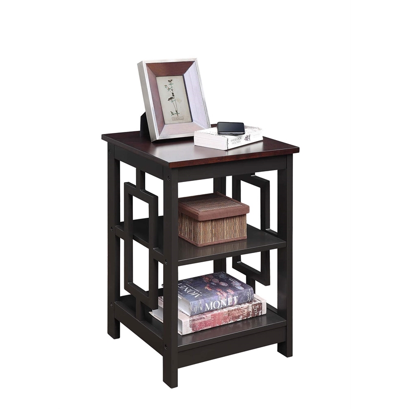 Convenience Concepts Town Square End Table in Espresso Wood Finish