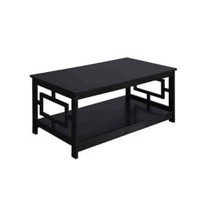 Convenience Concepts Town Square Coffee Table in Black Wood Finish