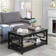 Convenience Concepts Town Square Coffee Table in Black Wood Finish