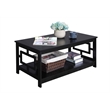 Convenience Concepts Town Square Coffee Table in Black Wood Finish