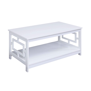 Convenience Concepts Town Square Coffee Table in White Wood Finish