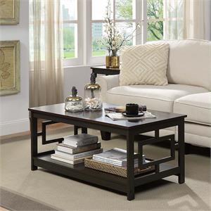 convenience concepts town square coffee table in espresso wood finish