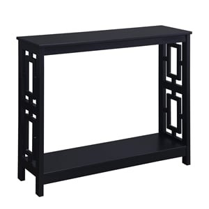 Convenience Concepts Town Square Console Table in Black Wood Finish