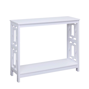 Convenience Concepts Town Square Console Table in White Wood Finish