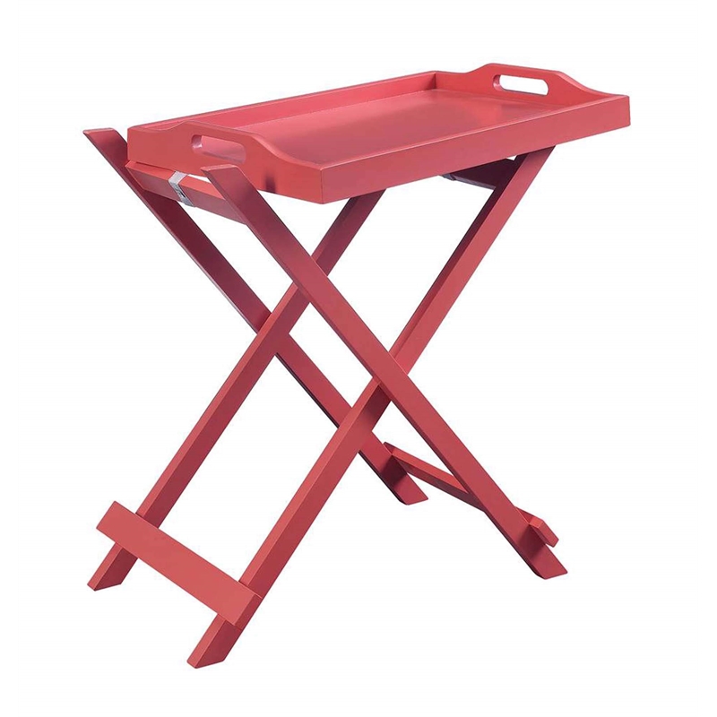 Convenience Concepts Designs2Go Tray Table in Pink Wood Finish