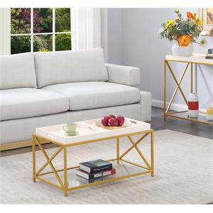 convenience concepts st. andrews coffee table in gold metal finish