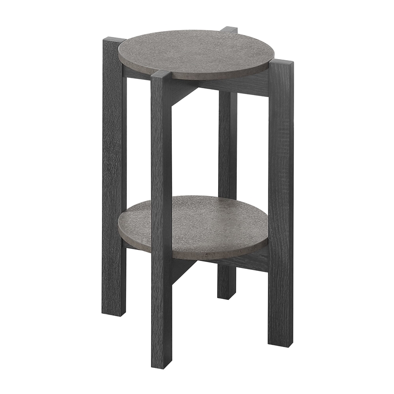 Convenience Concepts Newport Medium Plant Stand in Gray Wood Finish