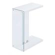 Convenience Concepts SoHo C End Table in White Wood Finish with Clear Glass