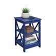 Convenience Concepts Oxford Square End Table in Blue Wood Finish