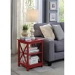 Convenience Concepts Oxford Square End Table in Red Wood Finish