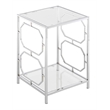 Convenience Concepts Omega Chrome End Table in Clear Glass with Chrome Frame