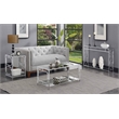Convenience Concepts Omega Chrome End Table in Clear Glass with Chrome Frame