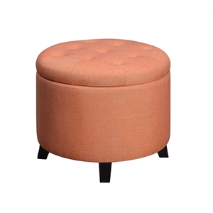 Convenience Concepts Designs4Comfort Round Ottoman in Red Fabric Finish