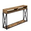 Convenience Concepts Tucson Deluxe 2 Tier Console Table in Tobacco Wood Finish