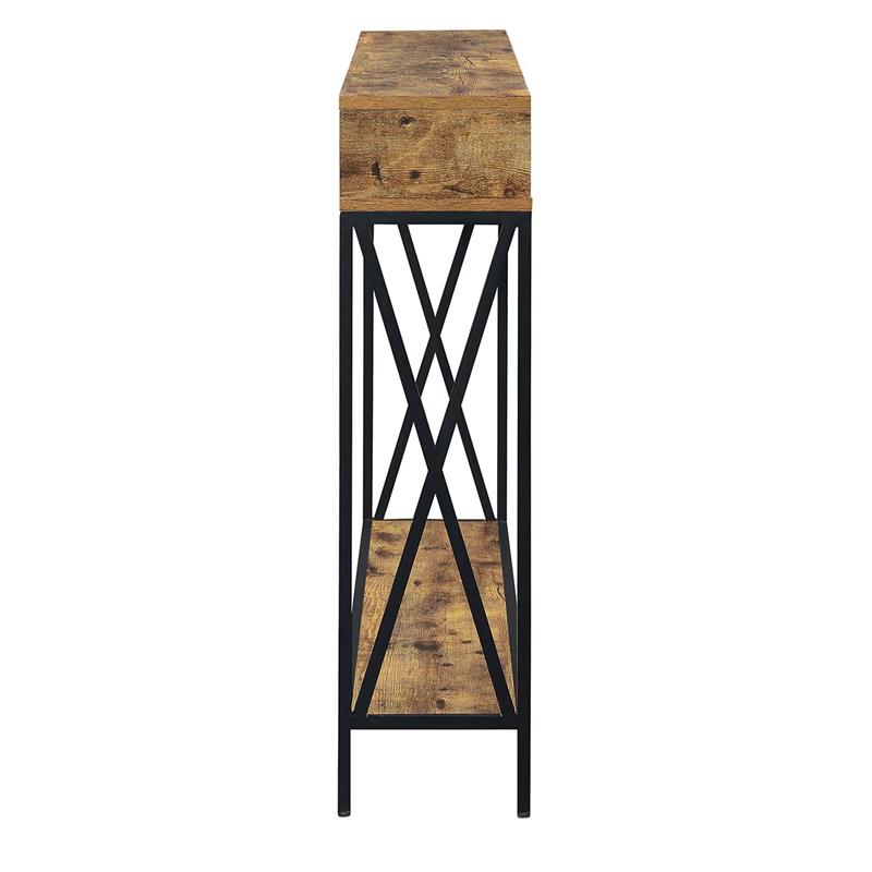 Convenience Concepts Tucson Deluxe 2 Tier Console Table in Tobacco Wood Finish