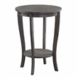 Convenience Concepts American Heritage Round End Table in Gray Wood Finish