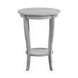 American Heritage Round End Table in Weathered White Wood Finish
